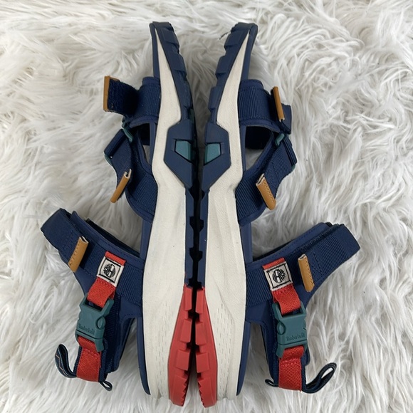TIMBERLAND Timberland Garrison Trail 'Navy Blue Yellow Orange' Sandals Size 13 - Picture 9 of 13